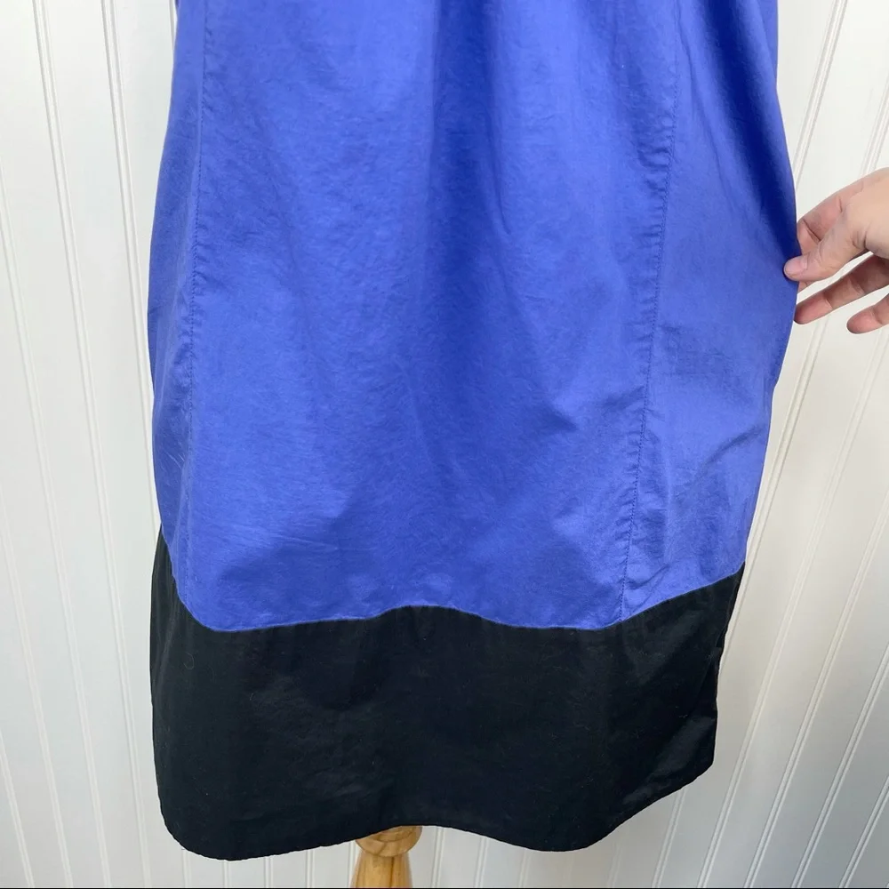 Vince Azure Blue Black Color Block Summer Sun Dress Small